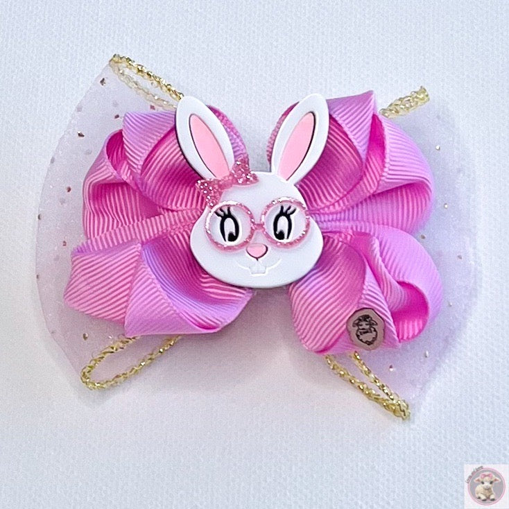 Bunny Sparkly Glasses Hair Clip