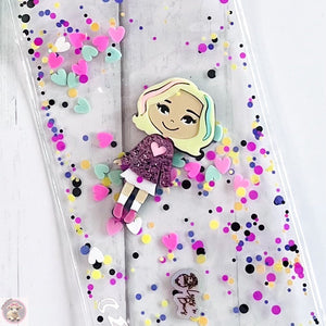 Edna Bookmark Fun Glitter Heart 