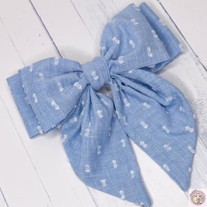 Parisian Blue and White little Rips Fabric kids Woman Gift Birthday Christmas Hair Clip 