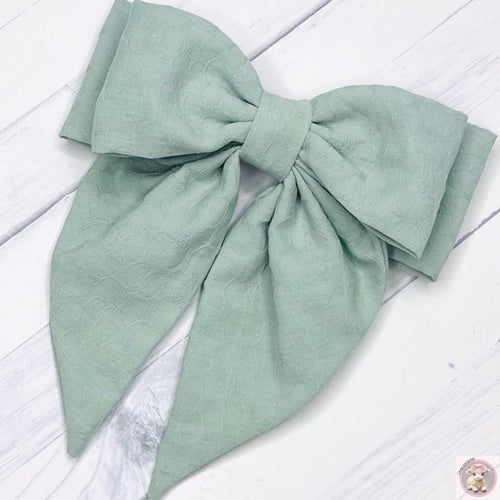 Parisian Hair Clip Green two bows Gift Birthdays Everyday kids Girls Woman