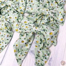 Load image into Gallery viewer, Hair Clip Parisian Kids Girls Green Fabric White Daisy gift Birthday 