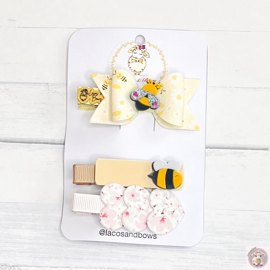 Bubble Bee (Winnie the Pooh) Hair Clips Set of 3